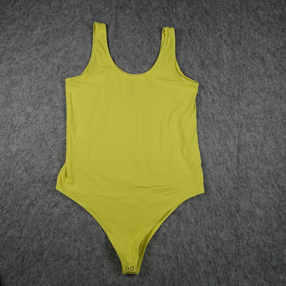 Torrid Bodysuit Women 2X Yellow Sleeveless Scoop Neck Cotton Blend Stretch Solid